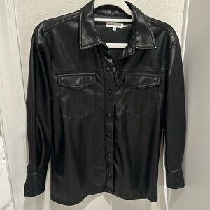 Good American pleather shirt jacket